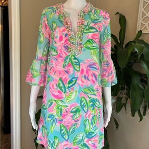 Lilly Pulitzer Floral Dress in Pink and Green